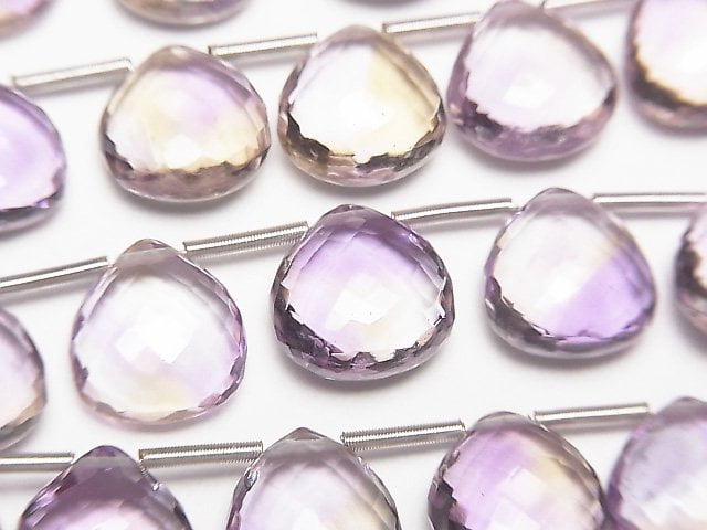 [Video] MicroCut High Quality Ametrine AAA Chestnut Faceted Briolette 1strand (8pcs)