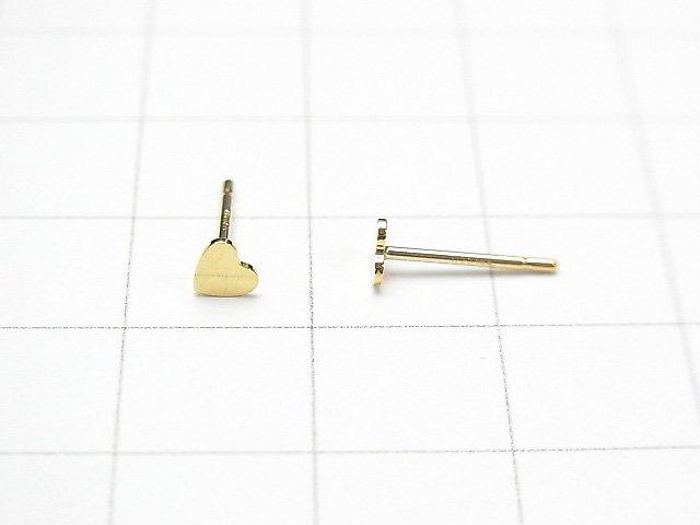 14KGF Heart Design Earstuds Earrings 3mm 1pair