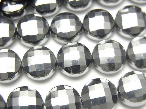 [Video] High Quality! Terahertz Faceted Coin 10x10mm half or 1strand beads (aprx.15inch / 36cm)
