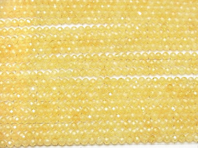 [Video] High Quality! Cubic Zirconia AAA Faceted Round 3mm [Yellow] 1strand beads (aprx.15inch / 38cm)