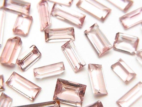 [Video] High Quality Pink Tourmaline AAA- Undrilled Rectangle Faceted 5pcs