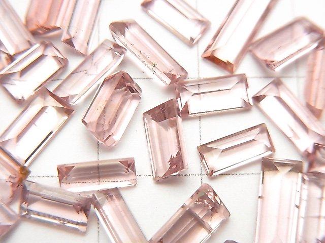 [Video] High Quality Pink Tourmaline AAA- Undrilled Rectangle Faceted 5pcs
