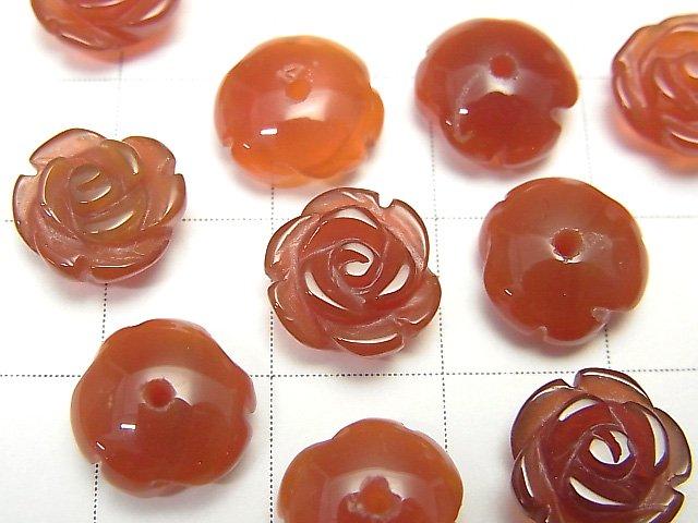 [Video] Red Agate AAA Rose 10mm [Half Drilled Hole] 4pcs