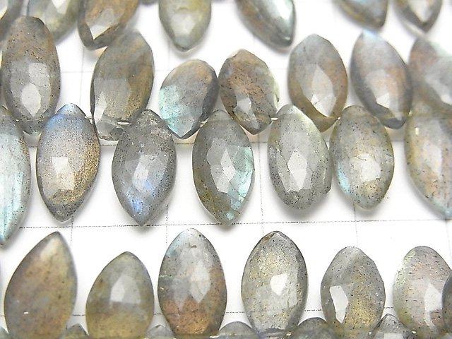 [Video] High Quality Labradorite AAA- Marquise Faceted Briolette half or 1strand beads (aprx.7inch / 18cm)