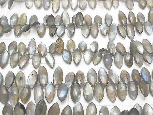 [Video] High Quality Labradorite AAA- Marquise Faceted Briolette half or 1strand beads (aprx.7inch / 18cm)
