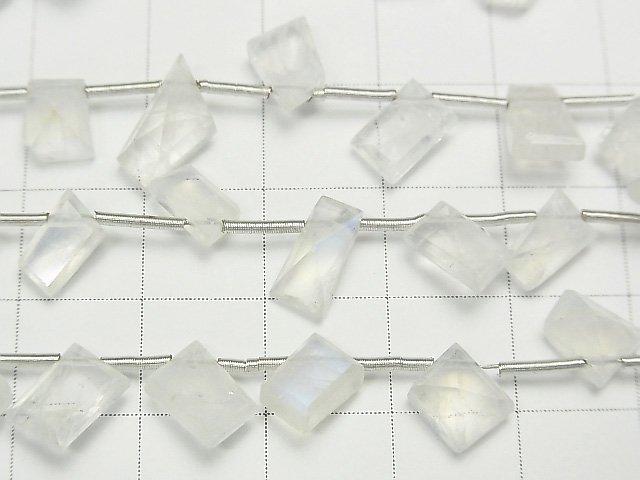 [Video] High Quality Rainbow Moonstone AA++ Fancy Shape Faceted half or 1strand beads (aprx.7inch / 18cm)