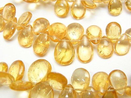 [Video] High Quality Imperial Topaz AAA Pear shape (Smooth) [Medium color] half or 1strand beads (aprx.7inch / 18cm)