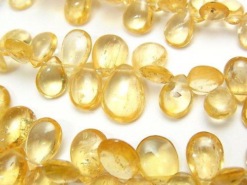 [Video] High Quality Imperial Topaz AAA Pear shape (Smooth) [Light color] half or 1strand beads (aprx.7inch / 18cm)