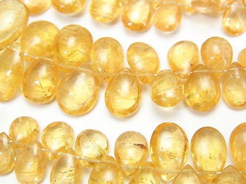 [Video] High Quality Imperial Topaz AAA- Pear shape (Smooth) [Medium color] half or 1strand beads (aprx.7inch / 18cm)