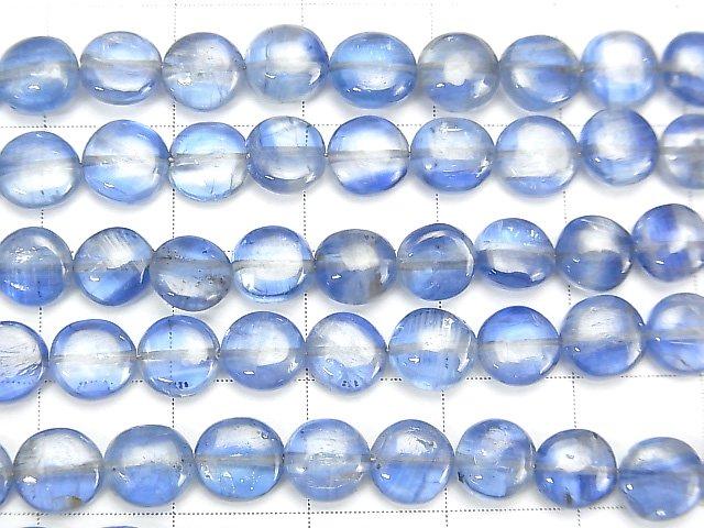 [Video] Kyanite AA++ Coin [Light color] half or 1strand beads (aprx.15inch / 36cm)