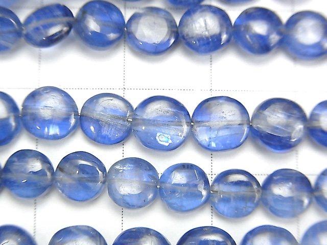 [Video] Kyanite AA++ Coin half or 1strand beads (aprx.15inch / 36cm)
