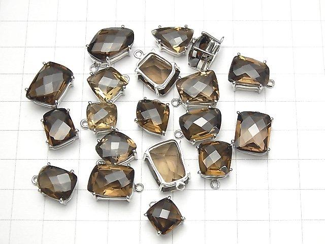 [Video] High Quality Smoky Quartz AAA Bezel Setting Fancy Shape Faceted Silver925 1pc
