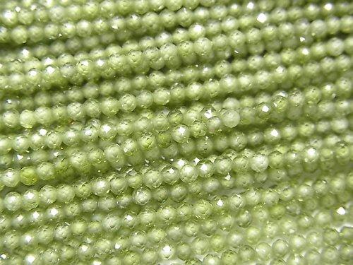 [Video] High Quality! Cubic Zirconia AAA Faceted Round 2mm [Green] 1strand beads (aprx.14inch / 35cm)
