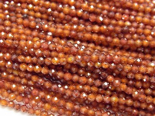 [Video] High Quality! Cubic Zirconia AAA Faceted Round 2mm [Dark Orange] 1strand beads (aprx.14inch / 35cm)