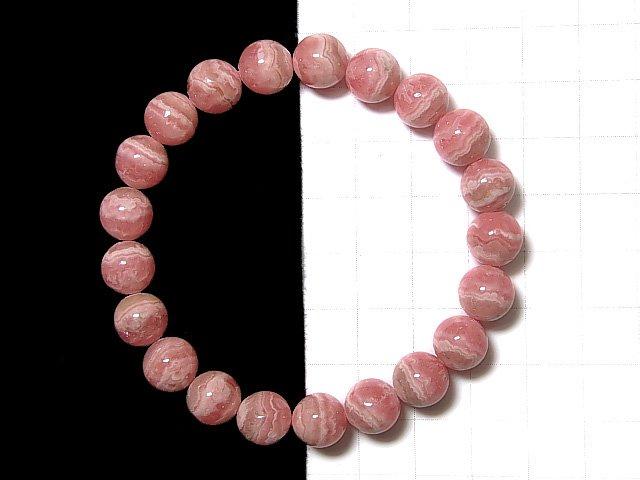 [Video] [One of a kind] Argentina Rhodochrosite AAA Round 9mm Bracelet NO.87