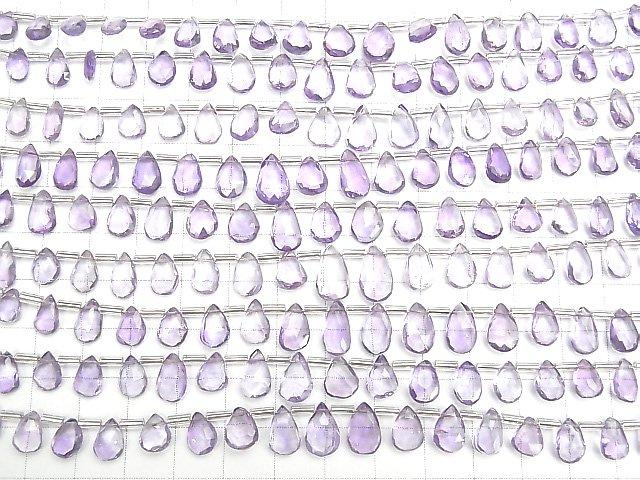 [Video] High Quality Amethyst AA++ Pear shape Faceted Briolette [Light color] 1strand (22pcs)