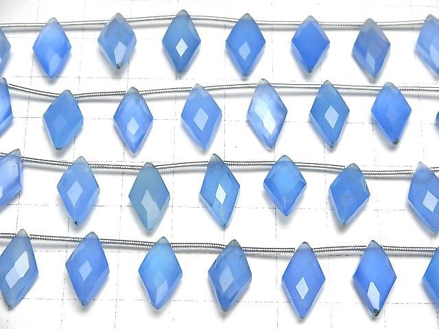 [Video]Blue Chalcedony AAA Diamond Shape 16x8mm 1strand (12pcs )