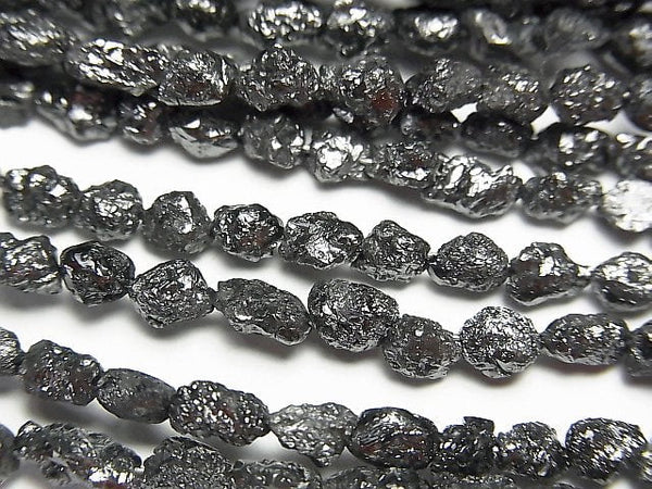[Video]Black Diamond Rough Nugget 1/4 or 1strand beads (aprx.15inch/38cm)