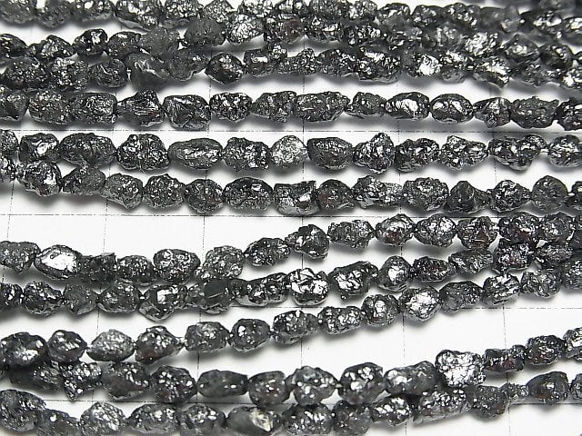 [Video]Black Diamond Rough Nugget 1/4 or 1strand beads (aprx.15inch/38cm)