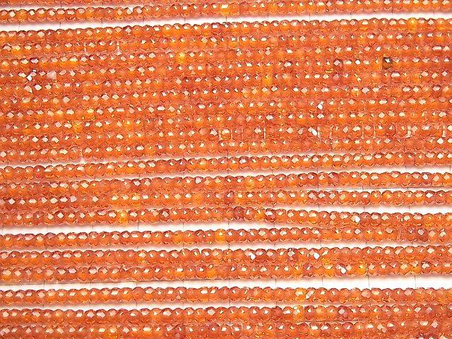 [Video] High Quality! Cubic Zirconia AAA Faceted Button Roundel 3x3x2mm [Red Orange] 1strand beads (aprx.15inch / 36cm)