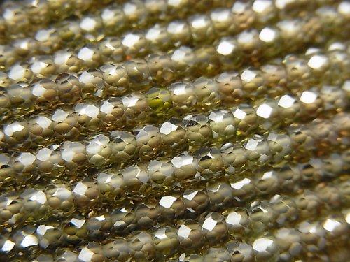 [Video] High Quality! Cubic Zirconia AAA Faceted Button Roundel 3x3x2mm [Brown] 1strand beads (aprx.15inch / 36cm)