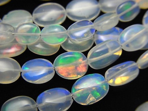 [Video]High Quality Ethiopian Crystal Opal AA++ Oval 1strand beads (aprx.15inch/38cm)