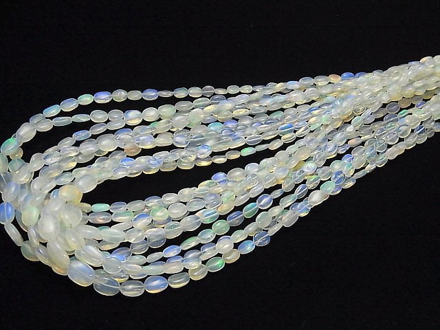 [Video]High Quality Ethiopian Crystal Opal AA++ Oval 1strand beads (aprx.15inch/38cm)