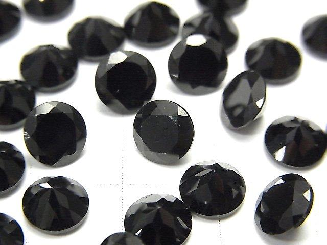 [Video] High Quality Black Spinel AAA Undrilled Round Faceted 7x7mm 5pcs