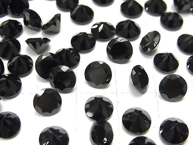 [Video] High Quality Black Spinel AAA Undrilled Round Faceted 7x7mm 5pcs