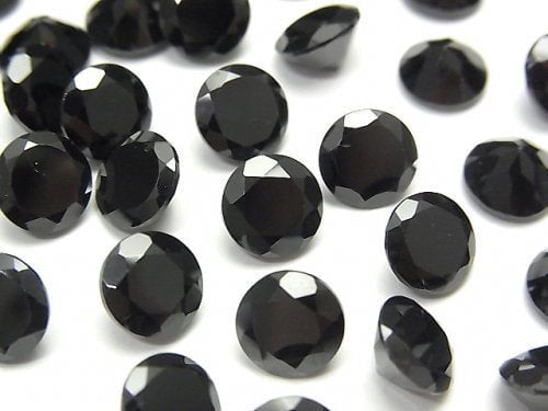 [Video]High Quality Black Spinel AAA Loose stone Round Faceted 8x8mm 5pcs