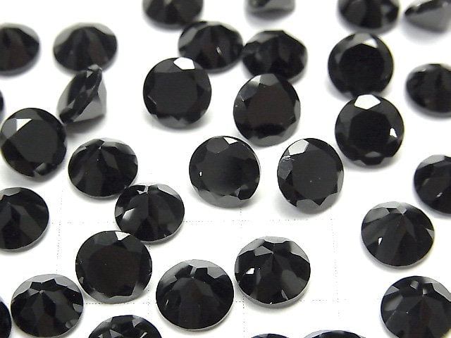 [Video]High Quality Black Spinel AAA Loose stone Round Faceted 8x8mm 5pcs