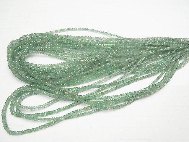 [Video] Zambia High Quality Emerald AA++ Faceted Button Roundel half or 1strand beads (aprx.15inch / 37cm)