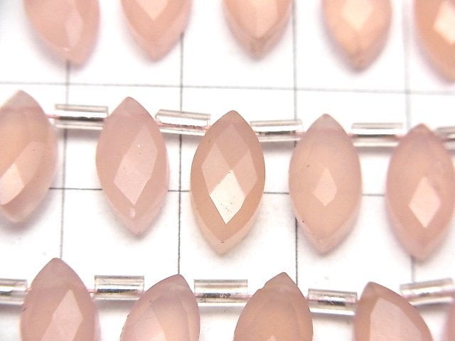 [Video]Pink Chalcedony AAA Marquise Brio Red cut 12x6mm 1strand (12pcs )