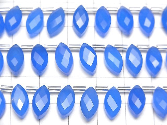 [Video]Blue Chalcedony AAA Marquise Brio Red cut 12x6mm 1strand (12pcs )