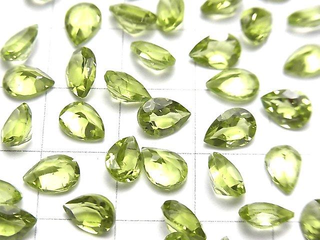 [Video] High Quality Peridot AAA Undrilled Pear shape Faceted 6x4mm 5pcs