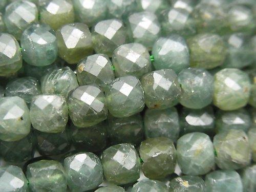 [Video] High Quality! Green Apatite AA+ Cube Shape 6x6x6mm 1strand beads (aprx.15inch / 36cm)