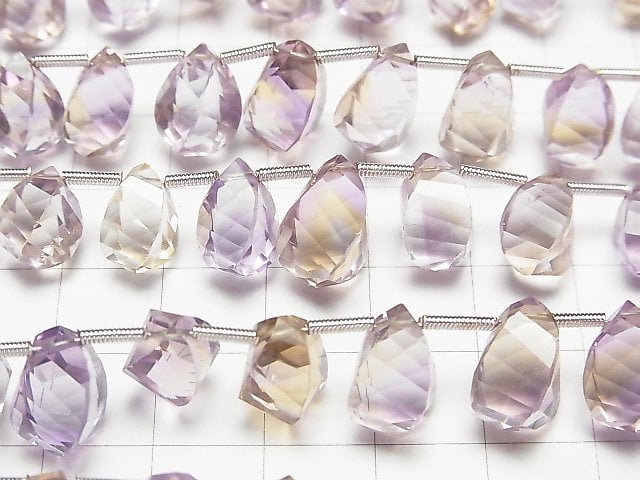 [Video]High Quality Ametrine AAA Drop 4Faceted Twist Faceted Briolette half or 1strand (14pcs )