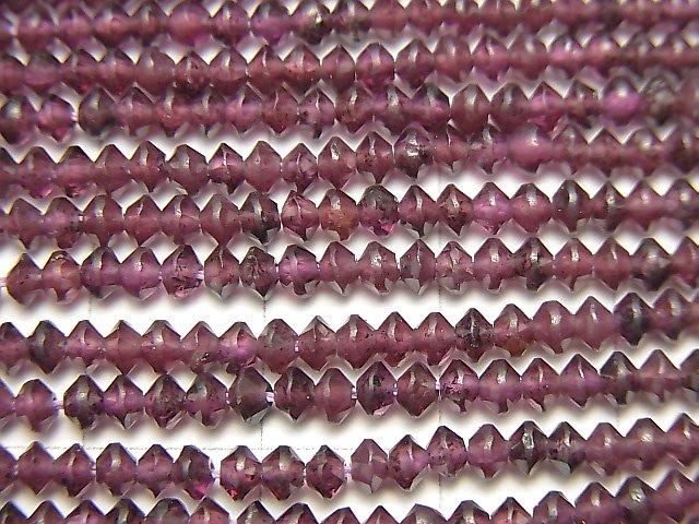 [Video] High Quality! Rhodolite Garnet AAA- Abacus Round Cut 3x3x2mm 1strand beads (aprx.15inch / 36cm)
