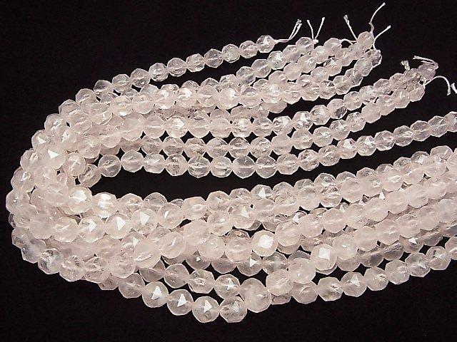[Video] High Quality! Rose Quartz AA++ Star Faceted Round 10mm 1/4 or 1strand beads (aprx.15inch / 38cm)