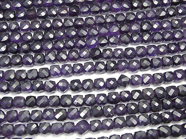 [Video] High Quality! Amethyst AA++ Cube Shape 6x6x6mm half or 1strand beads (aprx.15inch / 37cm)