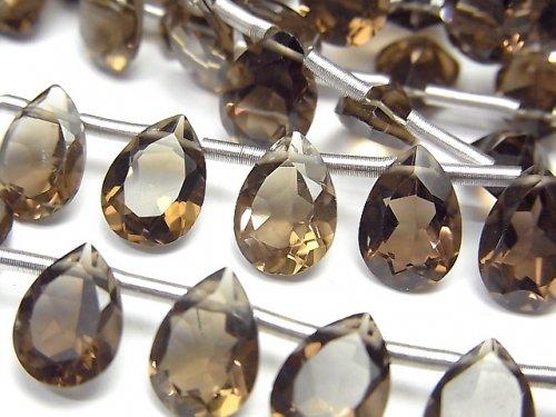 [Video] High Quality Smoky Quartz AAA Pear shape Faceted 10x7mm 1strand (18pcs)