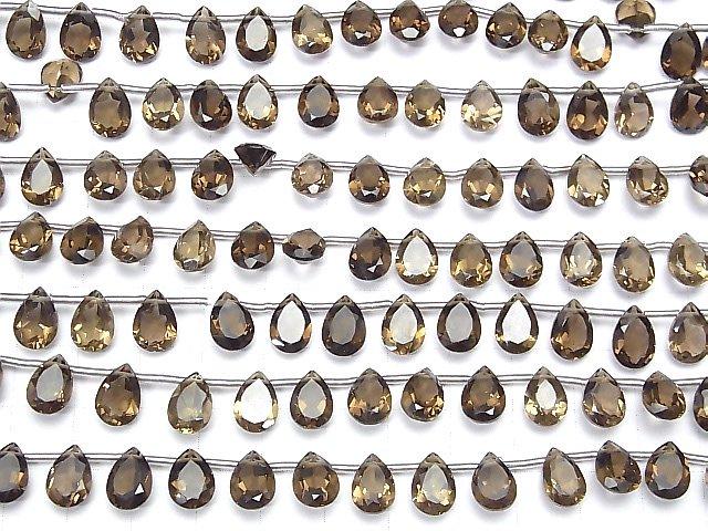 [Video] High Quality Smoky Quartz AAA Pear shape Faceted 10x7mm 1strand (18pcs)