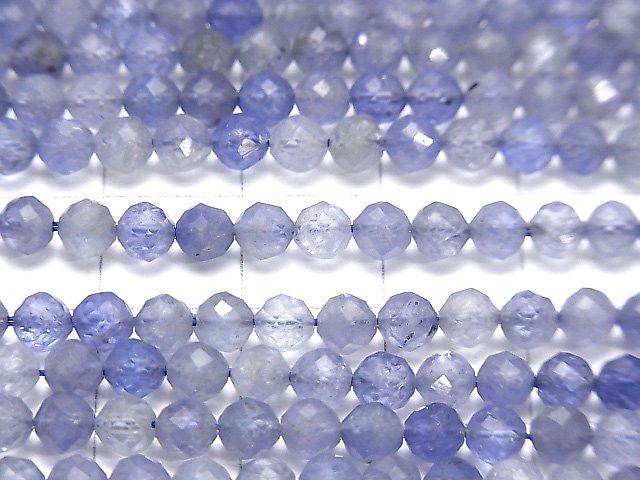 [Video] High Quality! Tanzanite AA++ Faceted Round 4mm half or 1strand beads (aprx.15inch / 37cm)