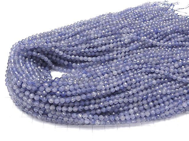 [Video] High Quality! Tanzanite AA++ Faceted Round 4mm half or 1strand beads (aprx.15inch / 37cm)