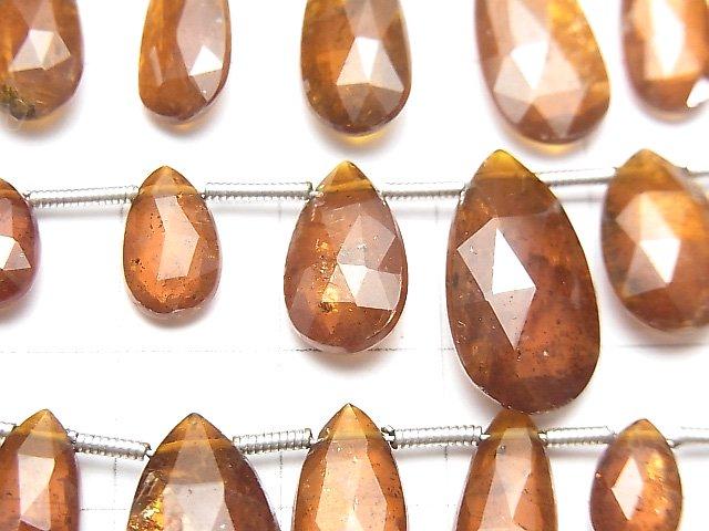 [Video] Orange Kyanite AAA- Pear shape Faceted Briolette 1strand beads (aprx.7inch / 18cm)