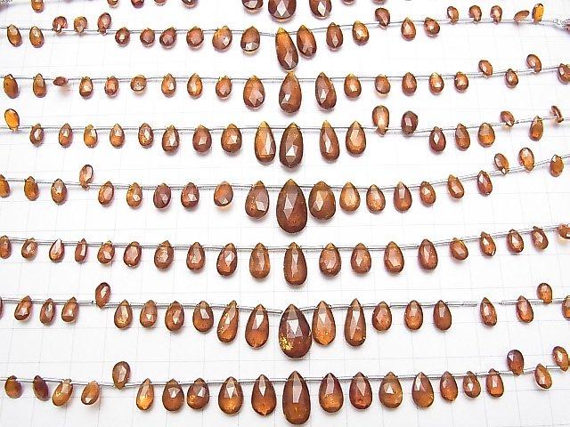 [Video] Orange Kyanite AAA- Pear shape Faceted Briolette 1strand beads (aprx.7inch / 18cm)