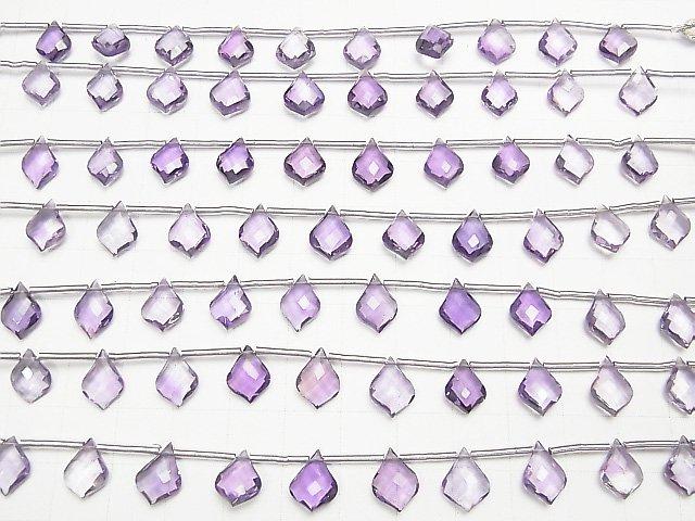 [Video] High Quality Amethyst AAA Deformation Faceted Pear Shape 10x7mm 1strand (9pcs)