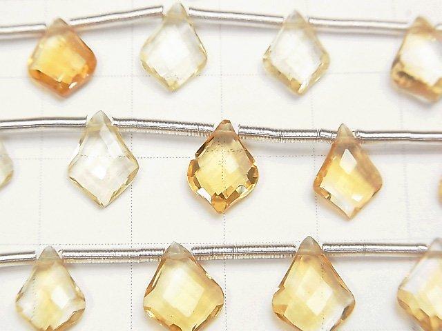 [Video] High Quality Citrine AAA Deformation Faceted Pear Shape 10x7mm 1strand (9pcs)