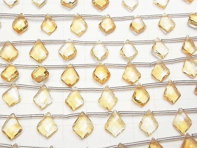 [Video] High Quality Citrine AAA Deformation Faceted Pear Shape 10x7mm 1strand (9pcs)