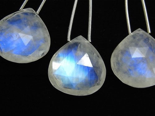 [Video]High Quality Rainbow Moonstone AAA- Chestnut Faceted Briolette 1pc